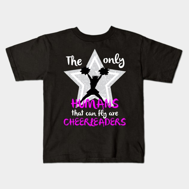 Cheerleading Pretty Little Flyer Cheer Quotes Kids T-Shirt by fiar32